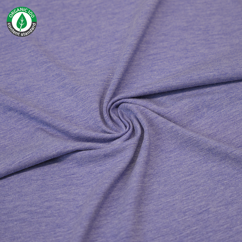 Tela de camiseta de punto elástico de bambú/algodón orgánico